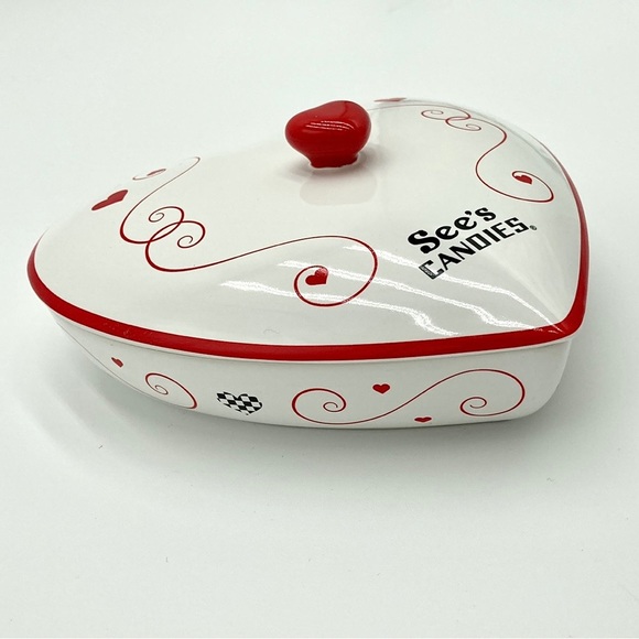 See’s Candies Holiday Sees Candies Ceramic Heart Shaped Candy Dish